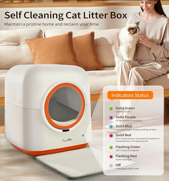 60L Smart Self-Cleaning Cat Litter Box